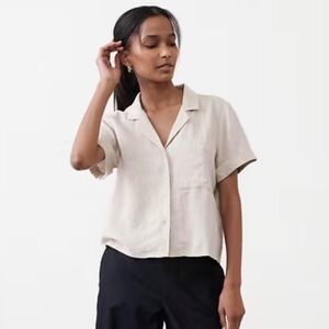 Banana Republic Flax Linen Blend Button Down Shirt Size XS